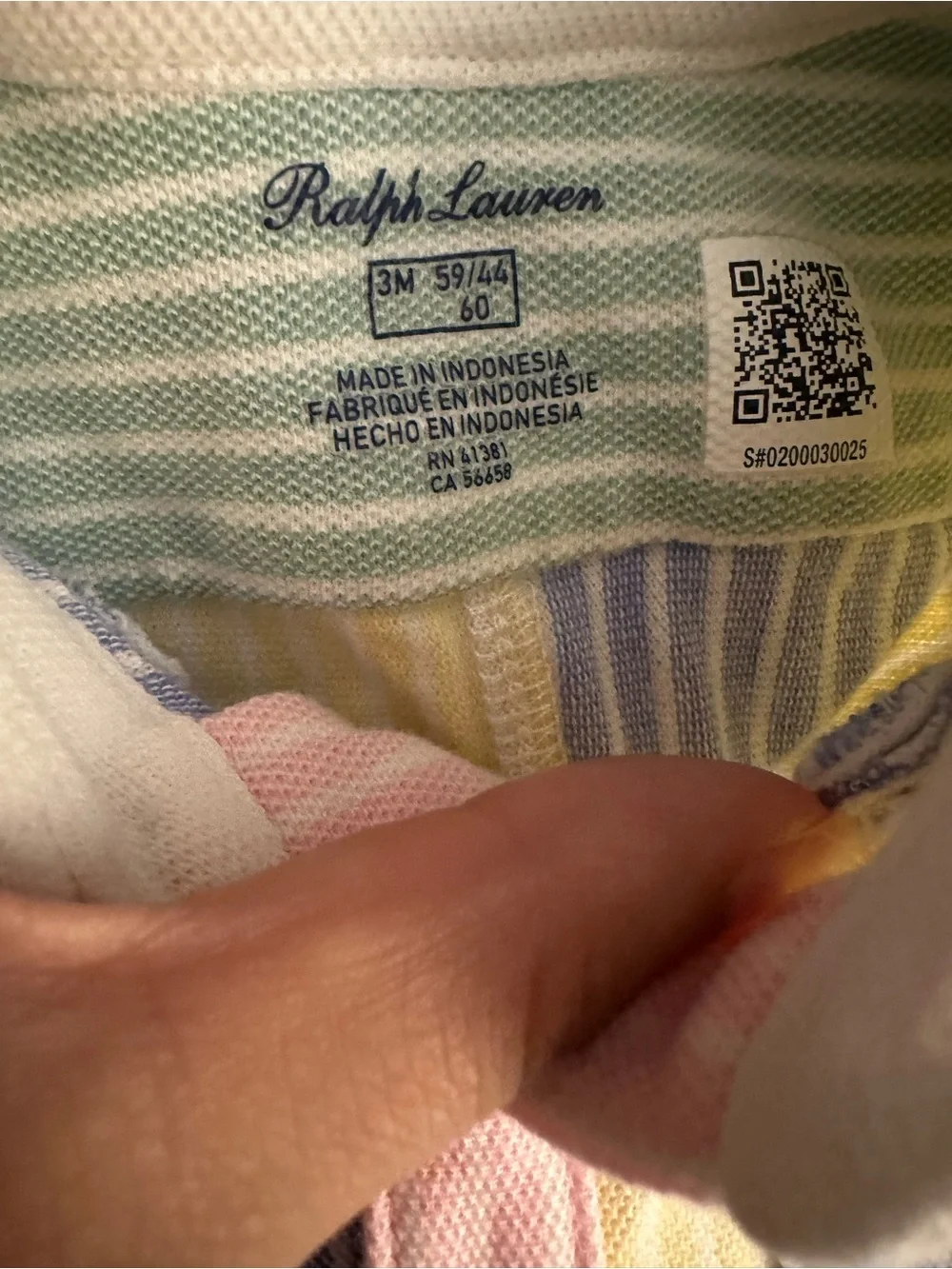 Ralph Lauren Pastel Striped Button-Front Baby Romper - Blue, Yellow & Pink